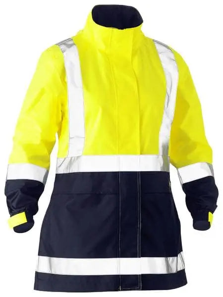 Bisley Women's Taped Hi Vis Recycled Rain Shell Jacket BJL6766T Bisley Workwear
